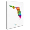 Trademark Fine Art Michael Tompsett 'Florida Map' Canvas Art, 24x32 MT0702-C2432GG